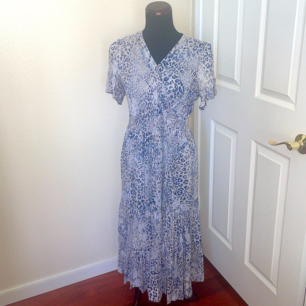 Lapis Blue Animal Print BOHO Summer Dress